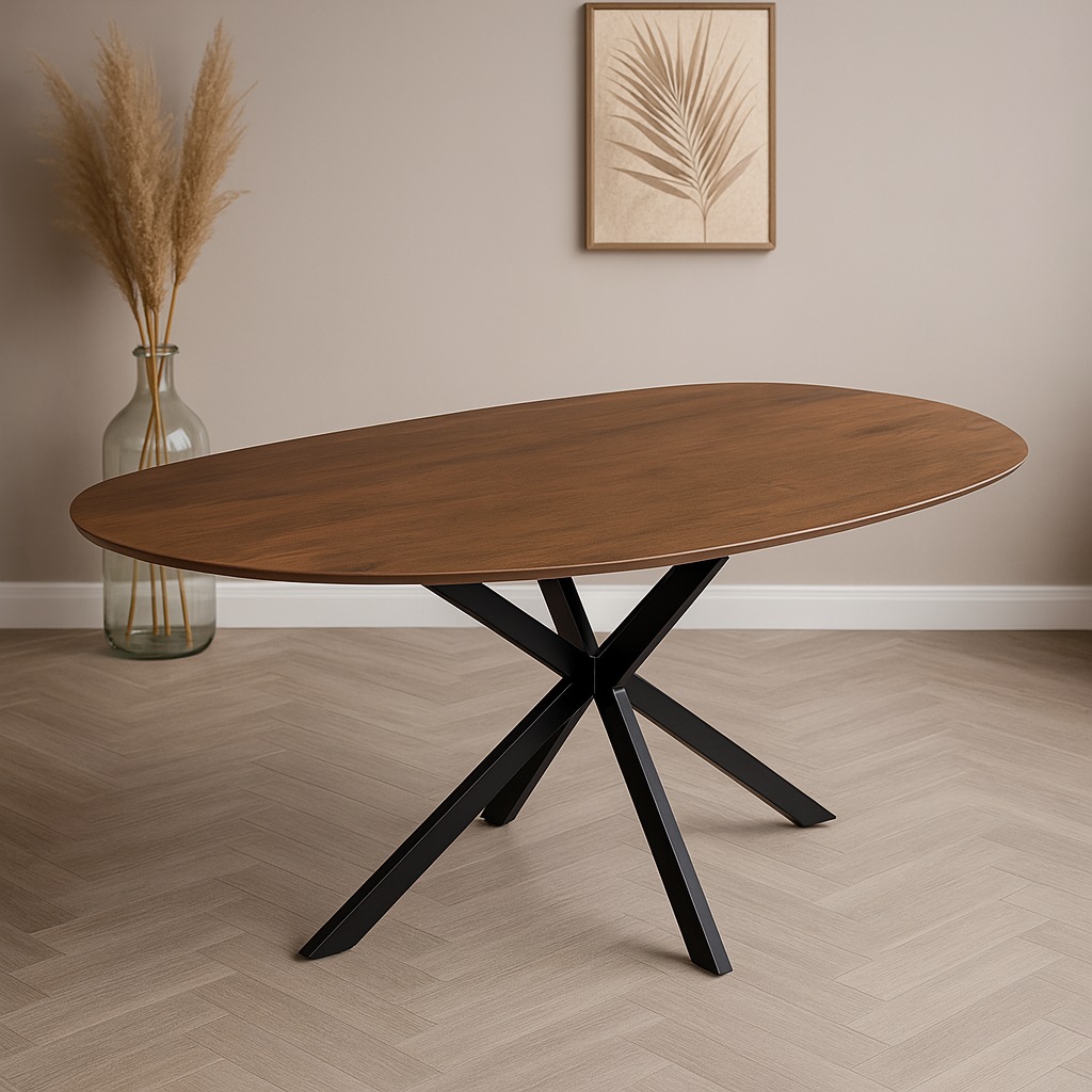 Mangohouten Eettafel Organisch Aislinn 180x90 cm Walnoot