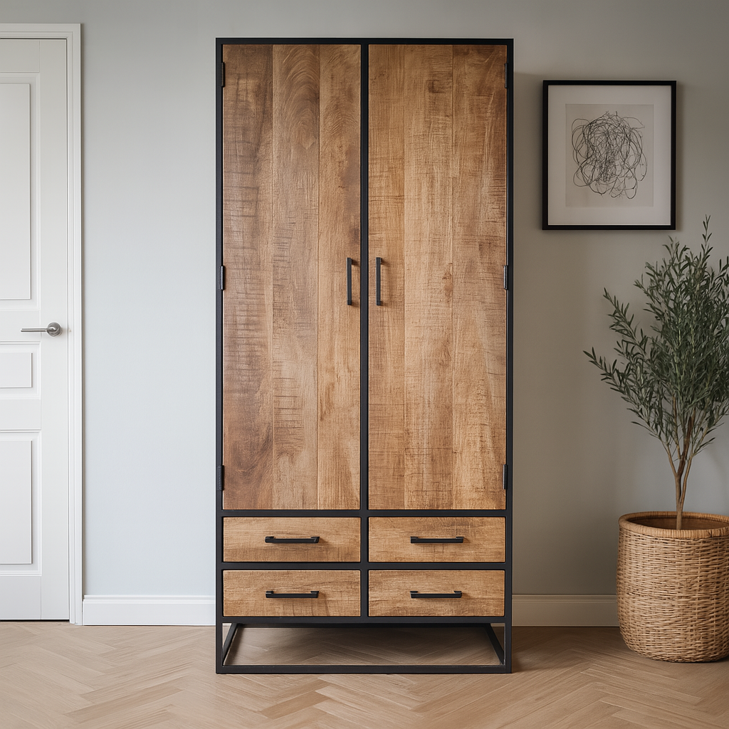 Mangohouten kabinet kast  Denver lowen 90 cm