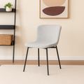 eetkamerstoel met lage rug van boucle stof beige