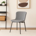 eetkamerstoel met lage rug van boucle stof donkergrijs