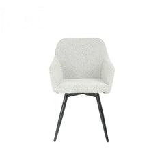 eetkamerstoel met armleuning beige boucle