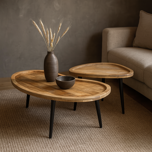 Mangohouten Salontafels Timo - Set van 2