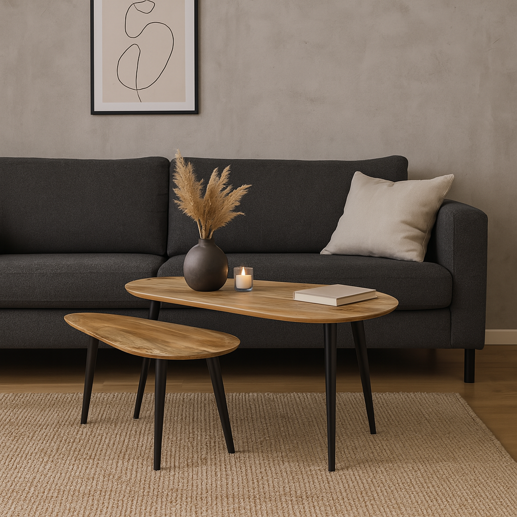 Mangohouten Salontafels Milo Mahom - Set van 2