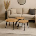 Set salontafels met zwart onderstel 