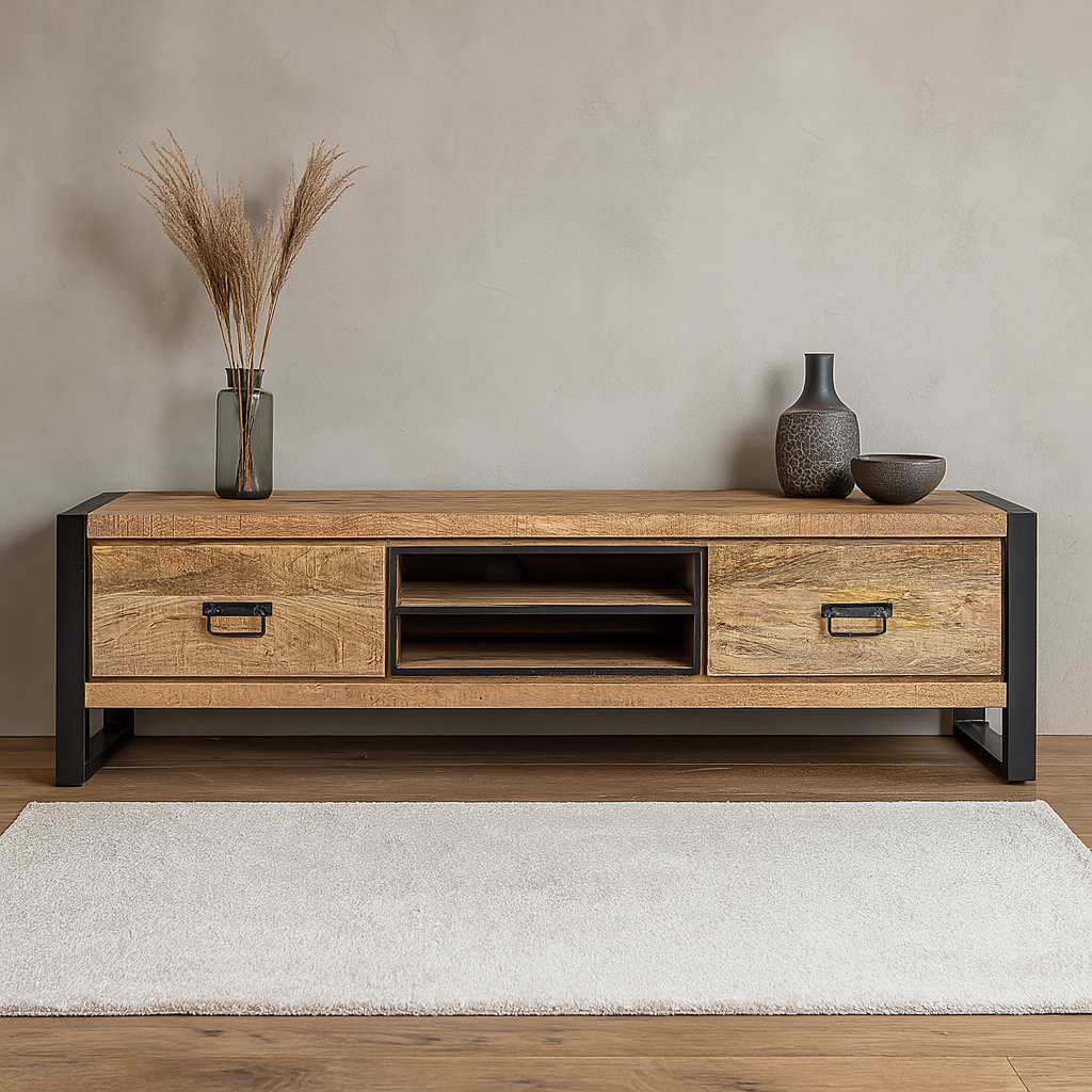 Tv meubel van mangohout 160 cm