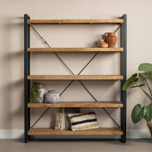 Mangohouten Boekenkast Donovan 160 cm