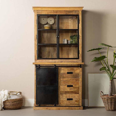 Mangohouten Buffetkast Milan 100 cm met Deurtjes Recht