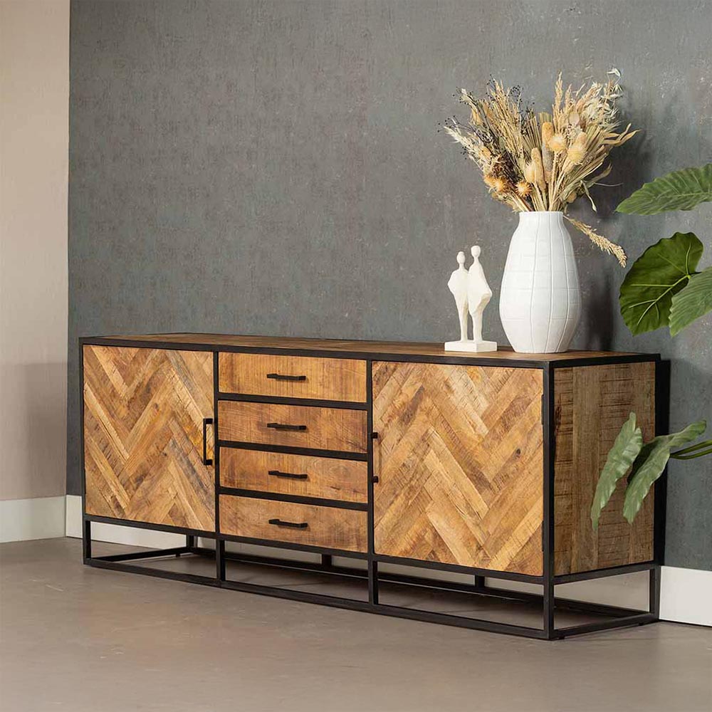 Mangohouten Dressoir 210 cm