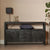 Mangohouten Dressoir Britt 140 cm 2 deuren 3 lades Zwart