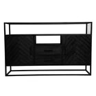 Mangohouten Dressoir Kjeld 145 cm Hoog Zwart