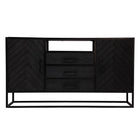 Mangohouten Dressoir Kjeld 145 cm Zwart