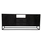 Mangohouten Dressoir Kjeld 180 cm Zwart