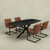 Mangohouten Eettafel Deens Ovaal Tess 220x110 cm Zwart (2,5 cm)