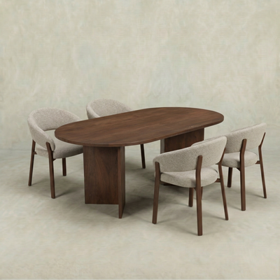 Mangohouten Eettafel Eilis 180x100 cm Walnoot