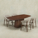 Mangohouten Eettafel Mick Deens ovaal bruin 160×90 cm