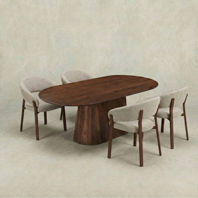Mangohouten Eettafel Mick capsule bruin 180×90 cm