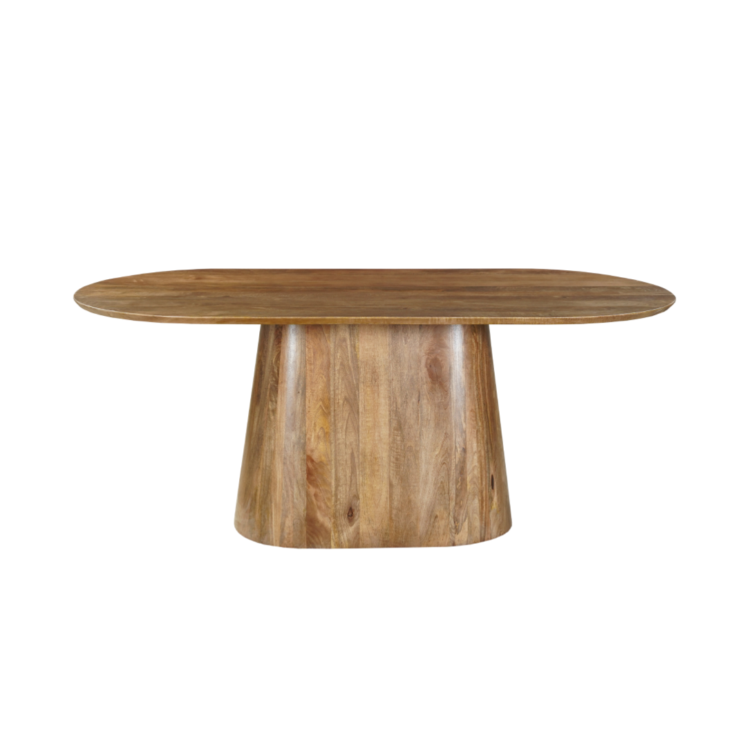 Capsule eettafel mangohout