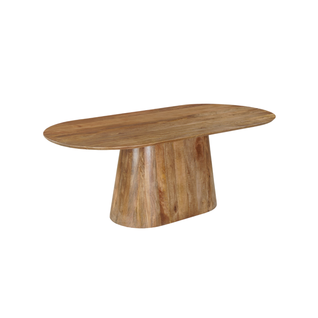 Capsule eettafel mangohout