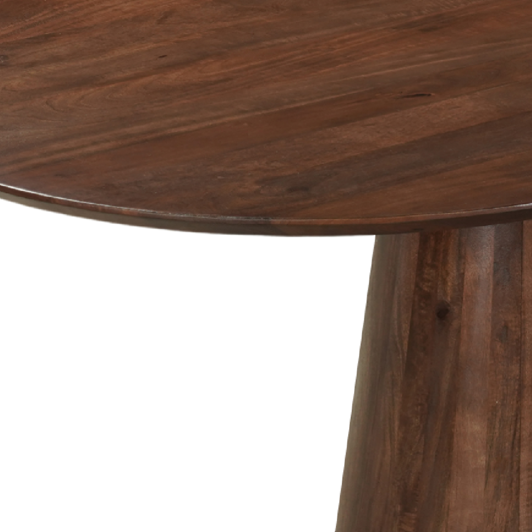 Capsule eettafel mangohout bruin