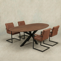 Mangohouten Eettafel Organisch Aislinn 240x110 cm Walnoot