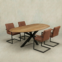 Mangohouten Eettafel Organisch Aislinn 240x110 cm