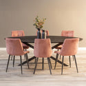 Mangohouten Eettafel Ovaal Julia 160x90 cm Zwart (2,5 cm)
