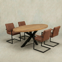 Mangohouten Eettafel Ovaal Oscar 210x100 cm (6cm)