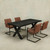 Mangohouten Eettafel Rechthoek Cedric 260x100 cm (6cm) Zwart