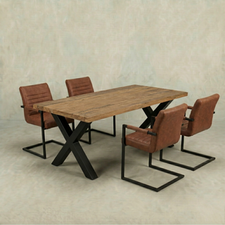 Mangohouten Eettafel Rechthoek Cedric 140x90 cm (6cm)
