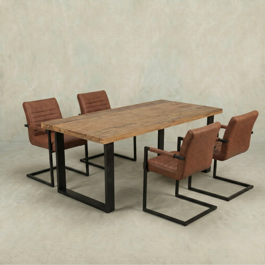 Mangohouten Eettafel Rechthoek Roy 200x100 cm (6cm)