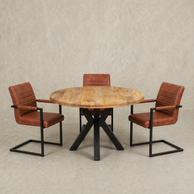 Mangohouten Eettafel Rond Tara 110 cm (5cm)