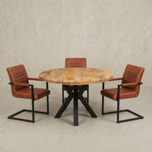 Mangohouten Eettafel Rond Tara 160 cm (5cm)