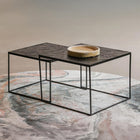 Mangohouten Salontafel Carlin set van 2 Laag