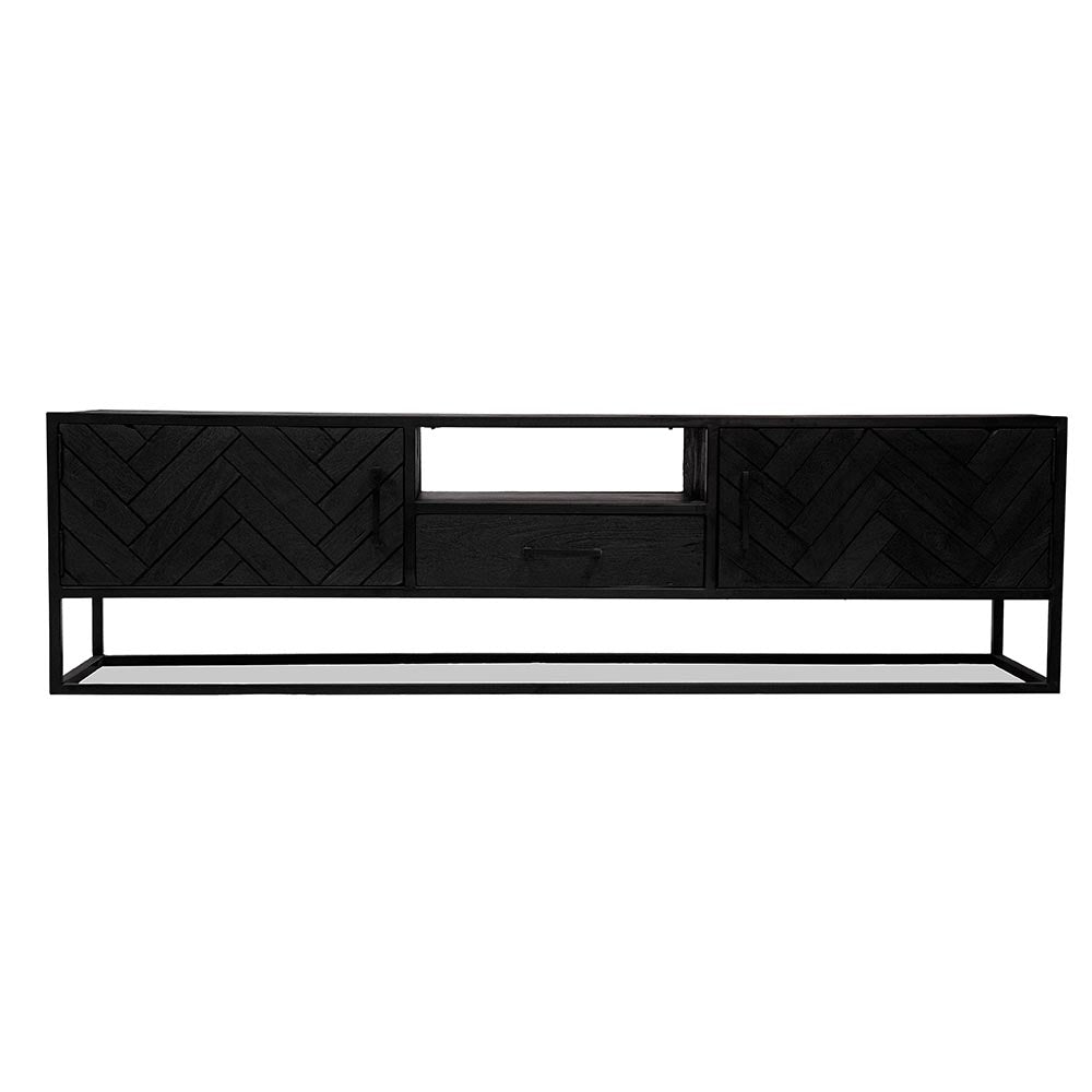 Mangohouten TV Meubel Kjeld 180 cm Zwart