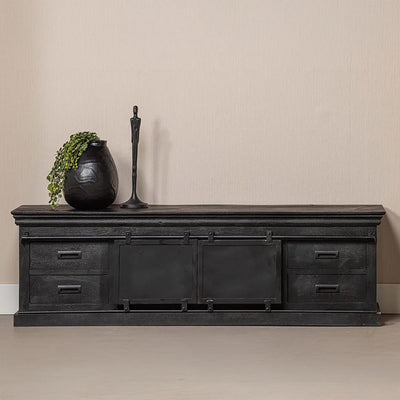 Mangohouten TV Meubel Milan 140 cm Zwart