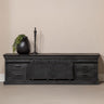 Mangohouten TV Meubel 160 cm Zwart
