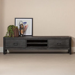 Mangohouten TV Meubel Kelvin 180 cm Zwart
