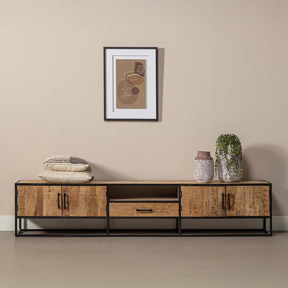 Mangohouten TV Meubel Lowen 240 cm