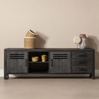Mangohouten TV Meubel Tristan 180 cm Zwart