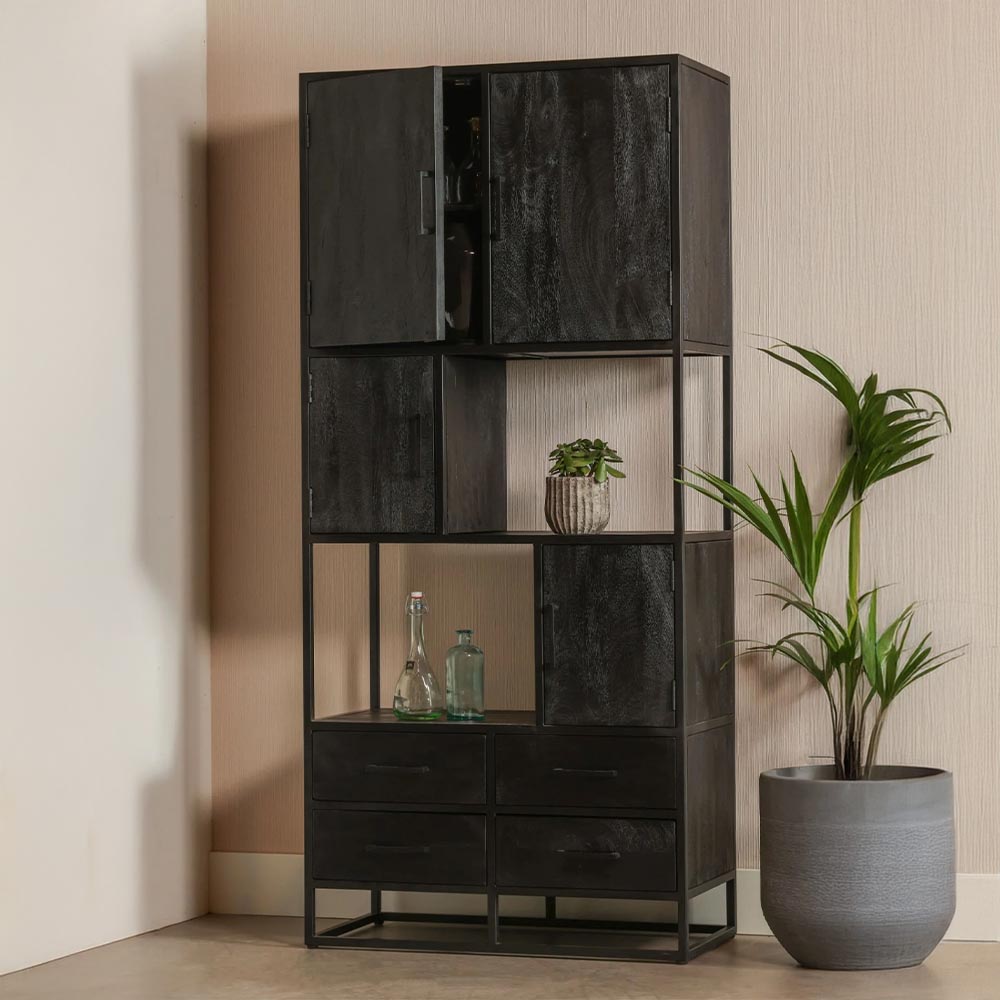Mangohouten Vakkenkast Brendon 90 cm