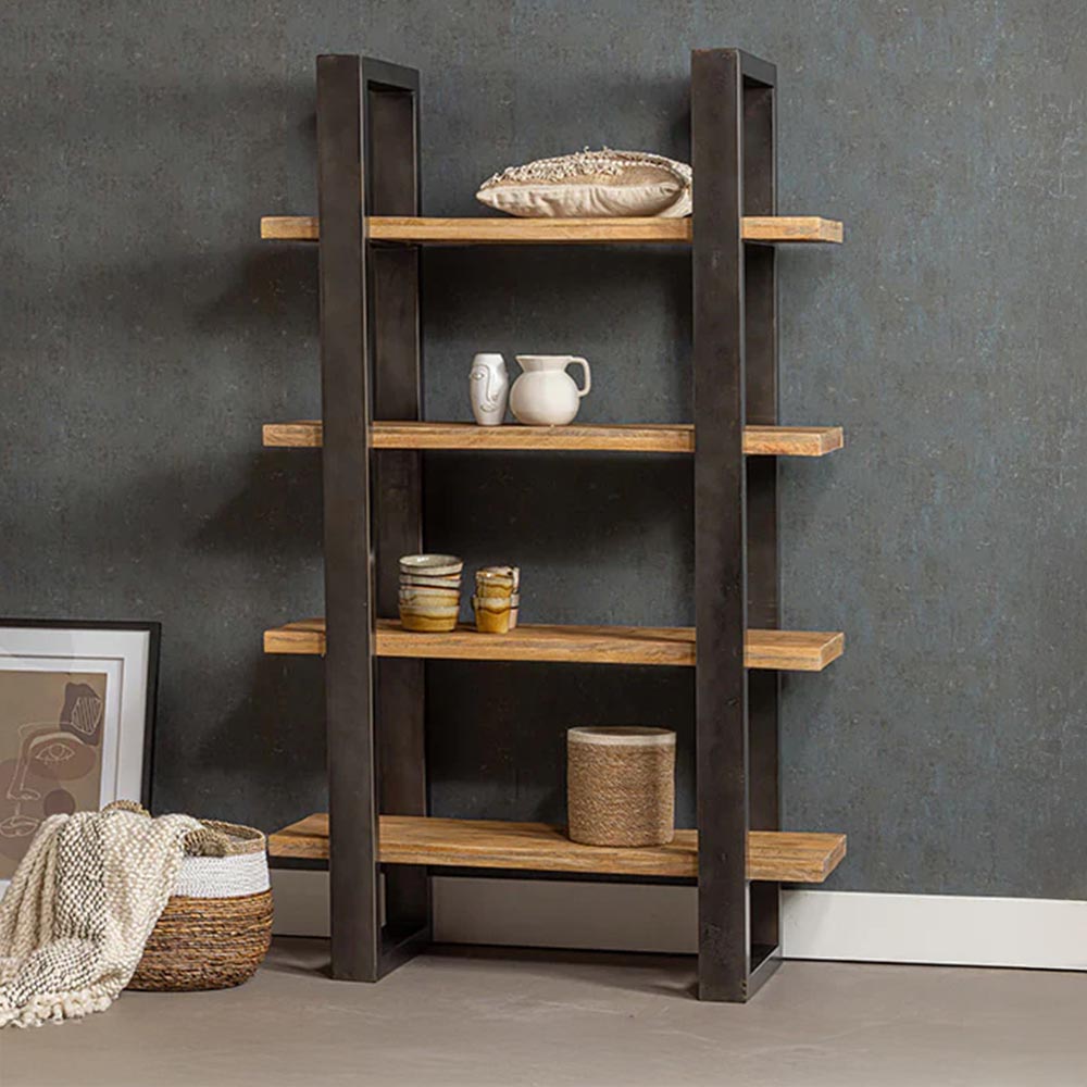 Mangohouten Boekenkast Turi 160 cm