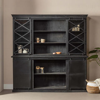 Mangohouten Buffetkast Milan 200 cm X Zwart