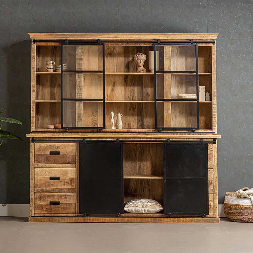 Mangohouten Buffetkast Milan 220 cm Recht