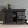 Mangohouten Dressoir 140 cm Zwart
