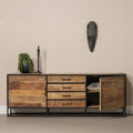Mangohouten Dressoir Denver lowen 210 cm