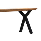Mangohouten eetkamerbank Emma X-poot 180x40 cm