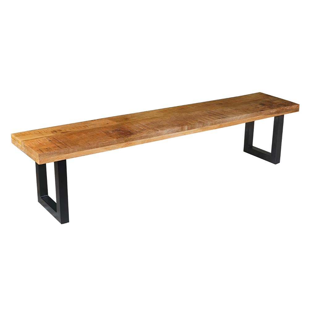Mangohouten eetkamerbank Roy U-poot 180x40 cm