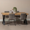 mangohouten eettafel met metalen x-poten 200 cm lang