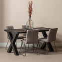 Mangohouten Eettafel Rechthoek Cedric 260x100 cm (6cm) Zwart