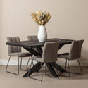 Mangohouten Eettafel Rechthoek Donald 220x100 cm Zwart (6cm)
